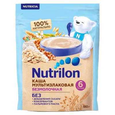 Каша Мультизлаковая безмолочная 180 г с 6 месяцев Nutrilon 77815 1